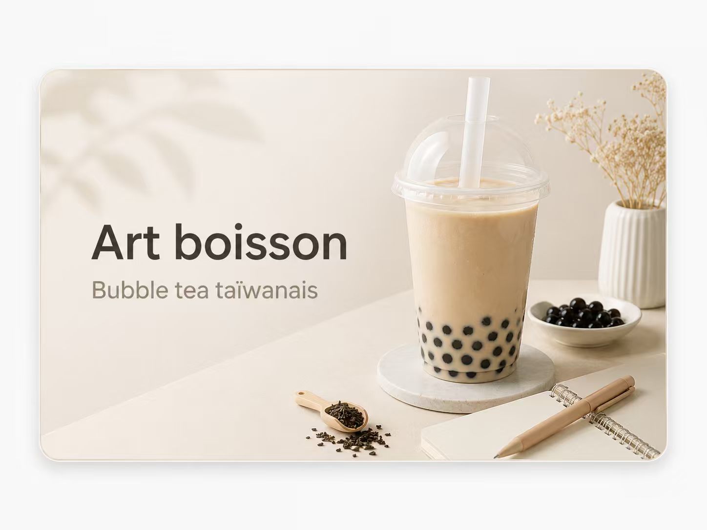 Art boisson, bubble tea taïwanais